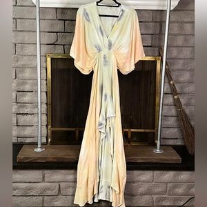 YOUNG FABULOUS & BROKE RAYON HIGH LOW DRESS MEDIUM